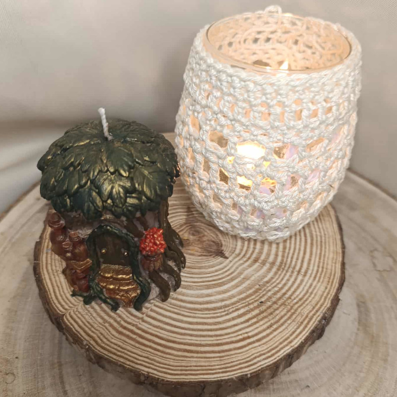 Bougie bois d'olivier